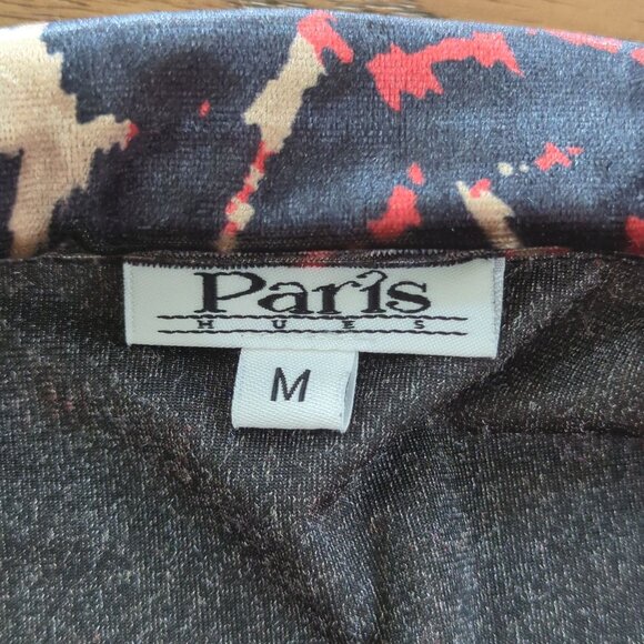 Paris Hues Womens Velvet‎ Blouse M Long Sleeve Button-Up Shirt Leopard Checkered - Picture 6 of 12